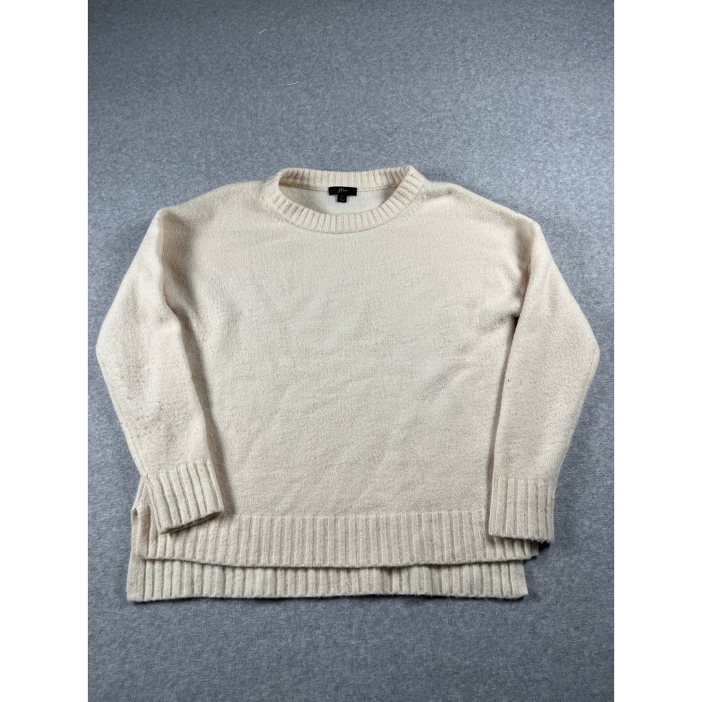 J Crew Crewneck Sweater W S Ivory 90s Minimalist Preppy Capsule Quiet Luxury